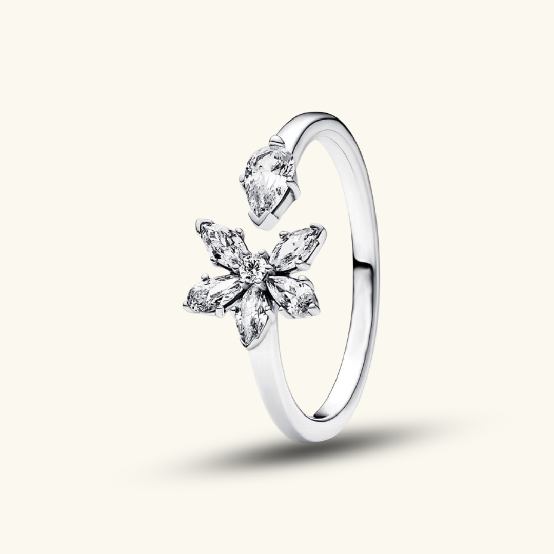 Offener Blumen Ring