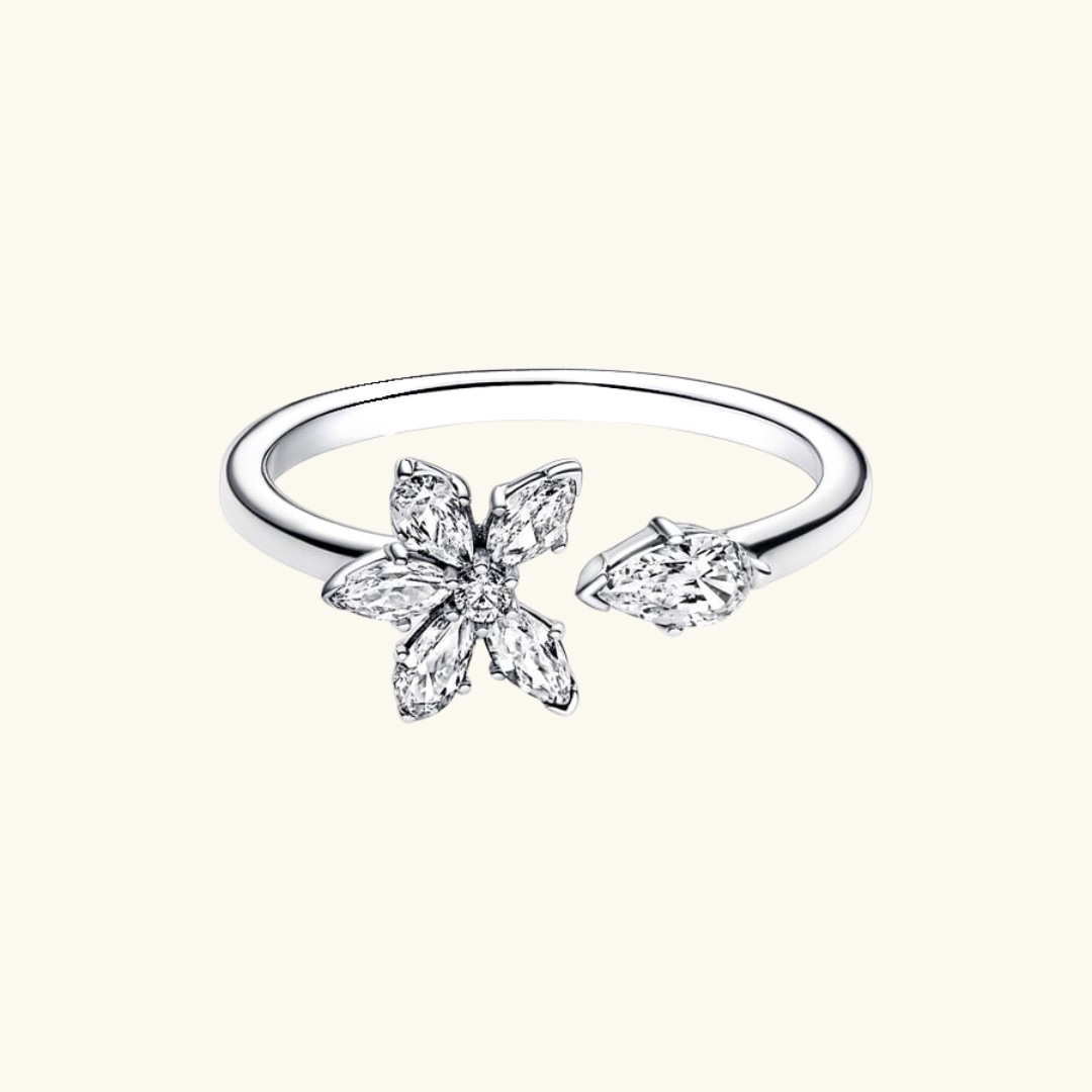 Offener Blumen Ring