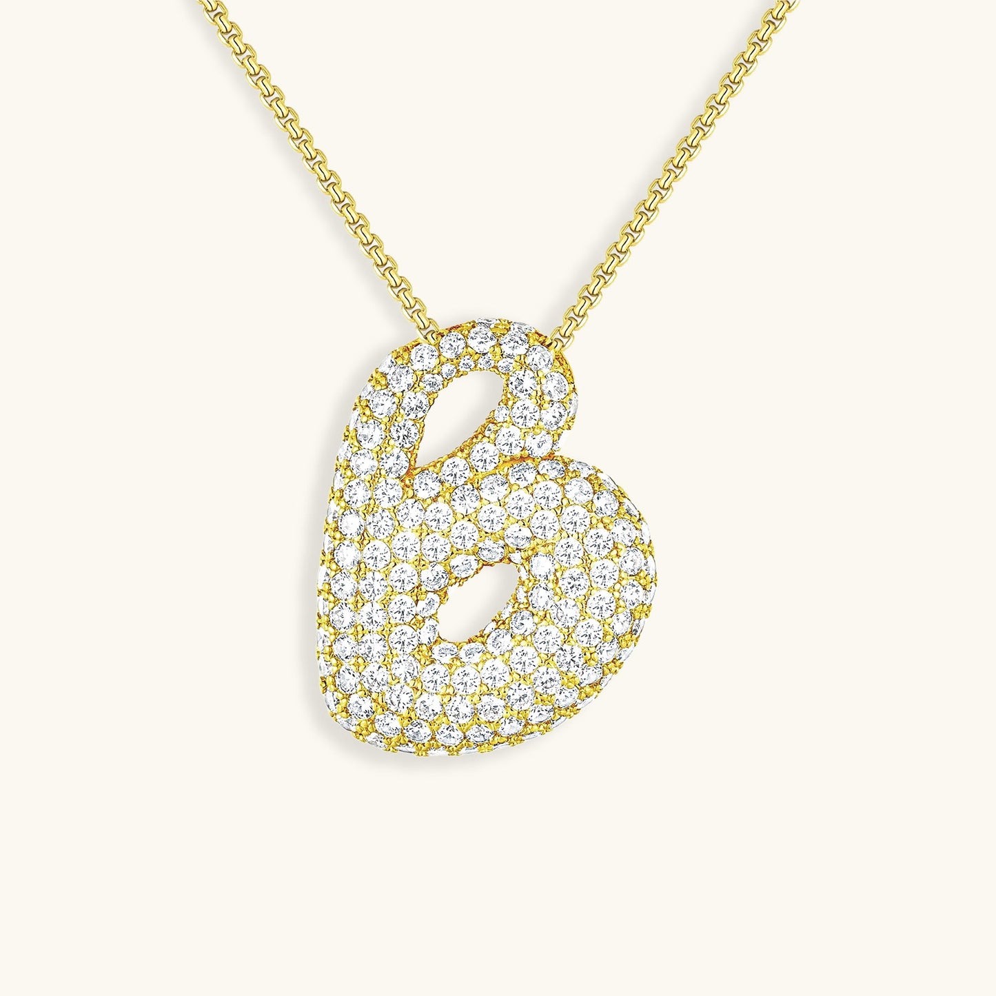 Bubble Initial Diamand Halskette