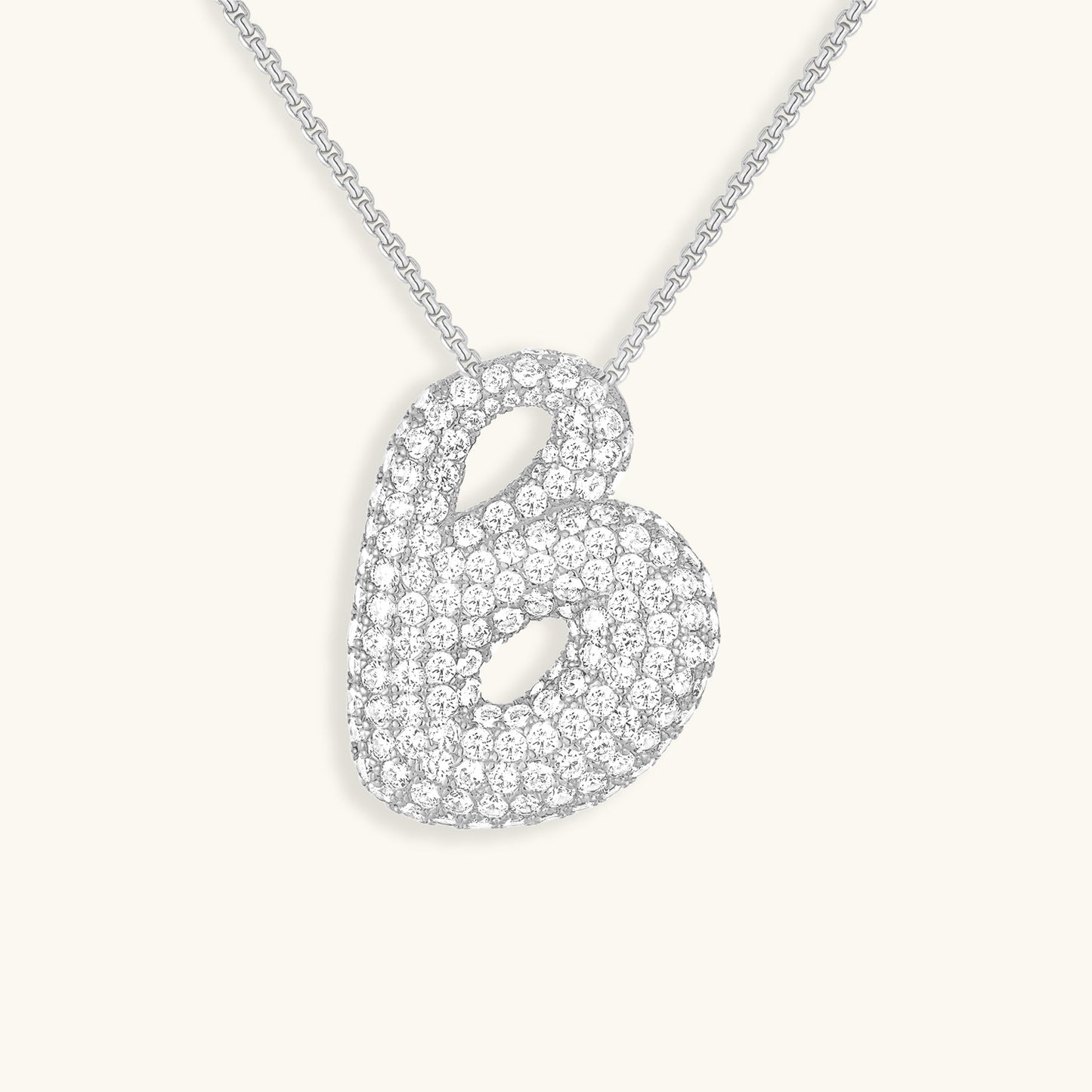 Bubble Initial Diamand Halskette