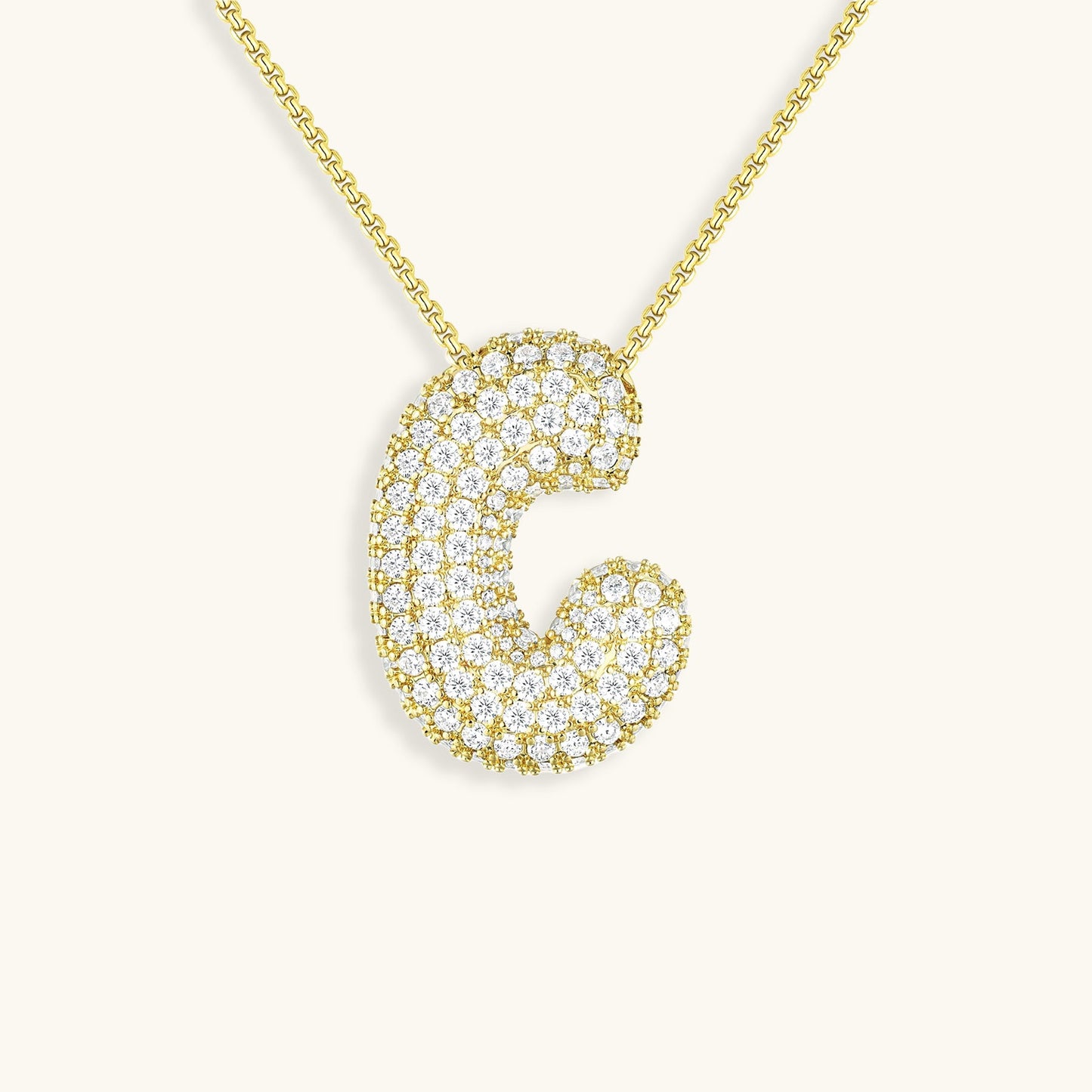 Bubble Initial Diamand Halskette