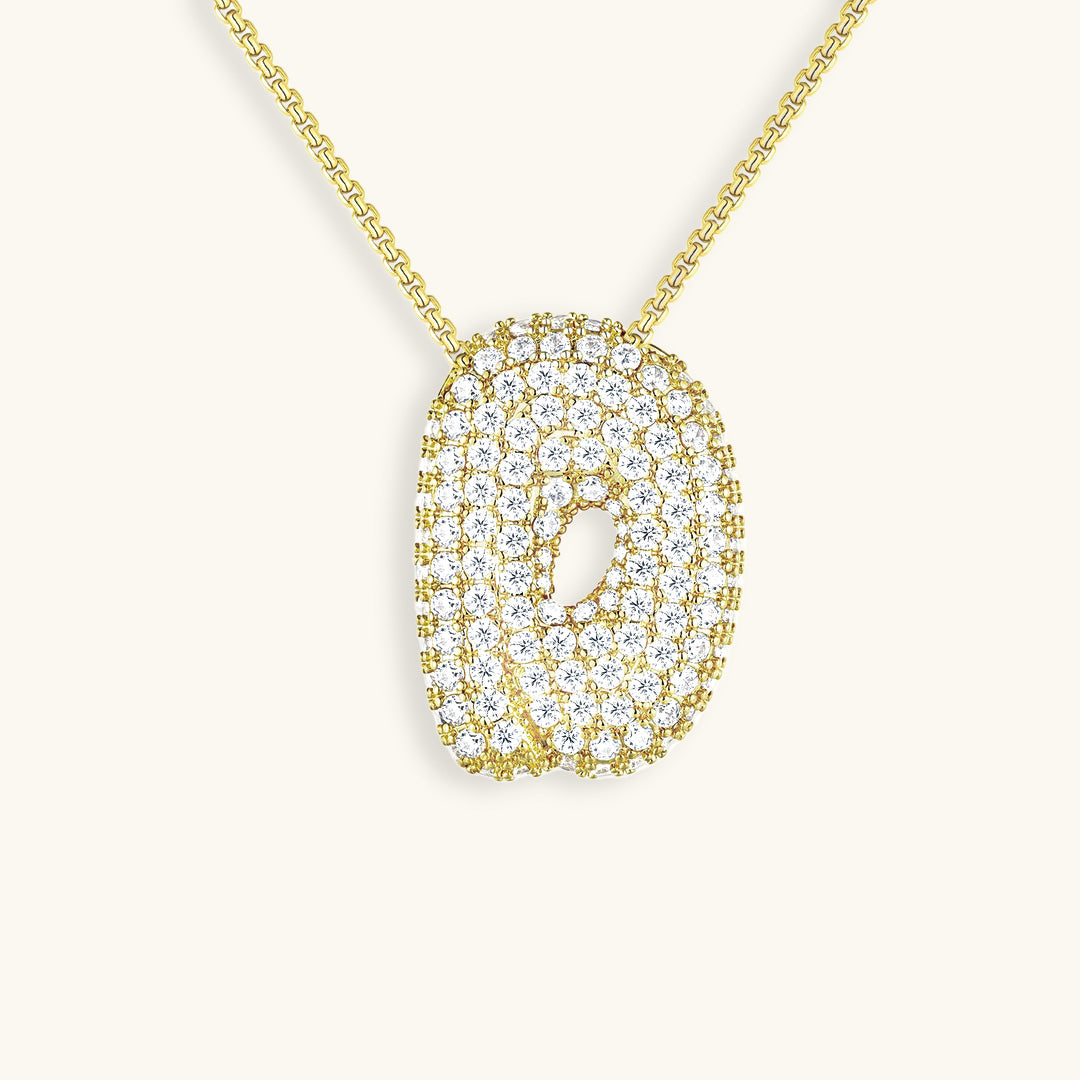 Bubble Initial Diamand Halskette