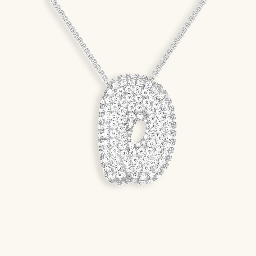 Bubble Initial Diamand Halskette