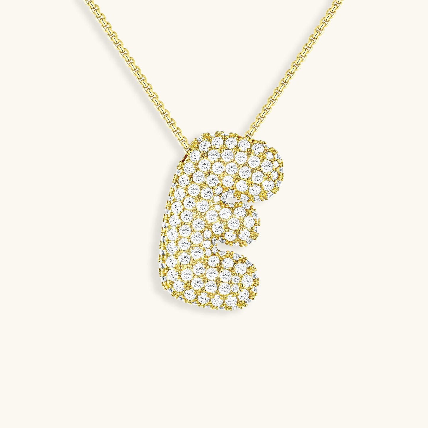 Bubble Initial Diamand Halskette