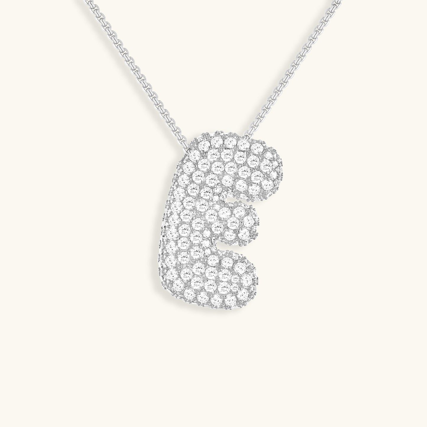 Bubble Initial Diamand Halskette