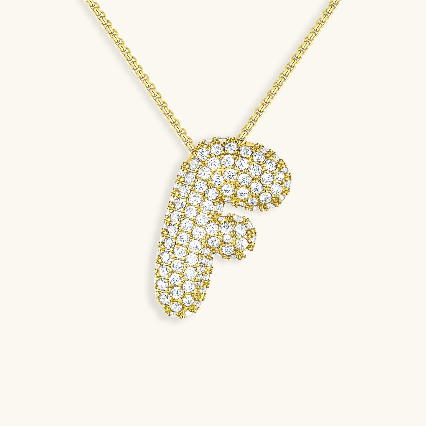 Bubble Initial Diamand Halskette