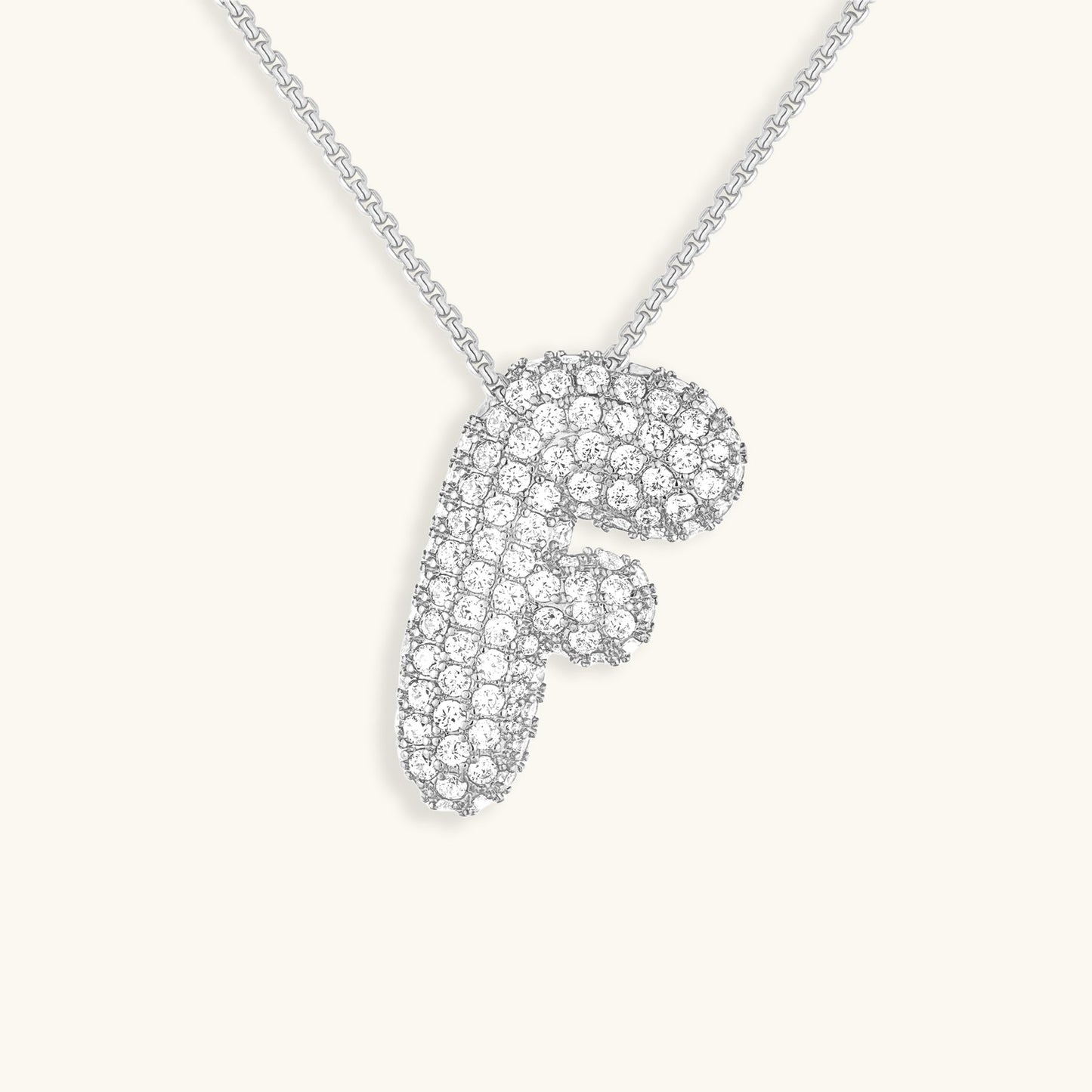 Bubble Initial Diamand Halskette
