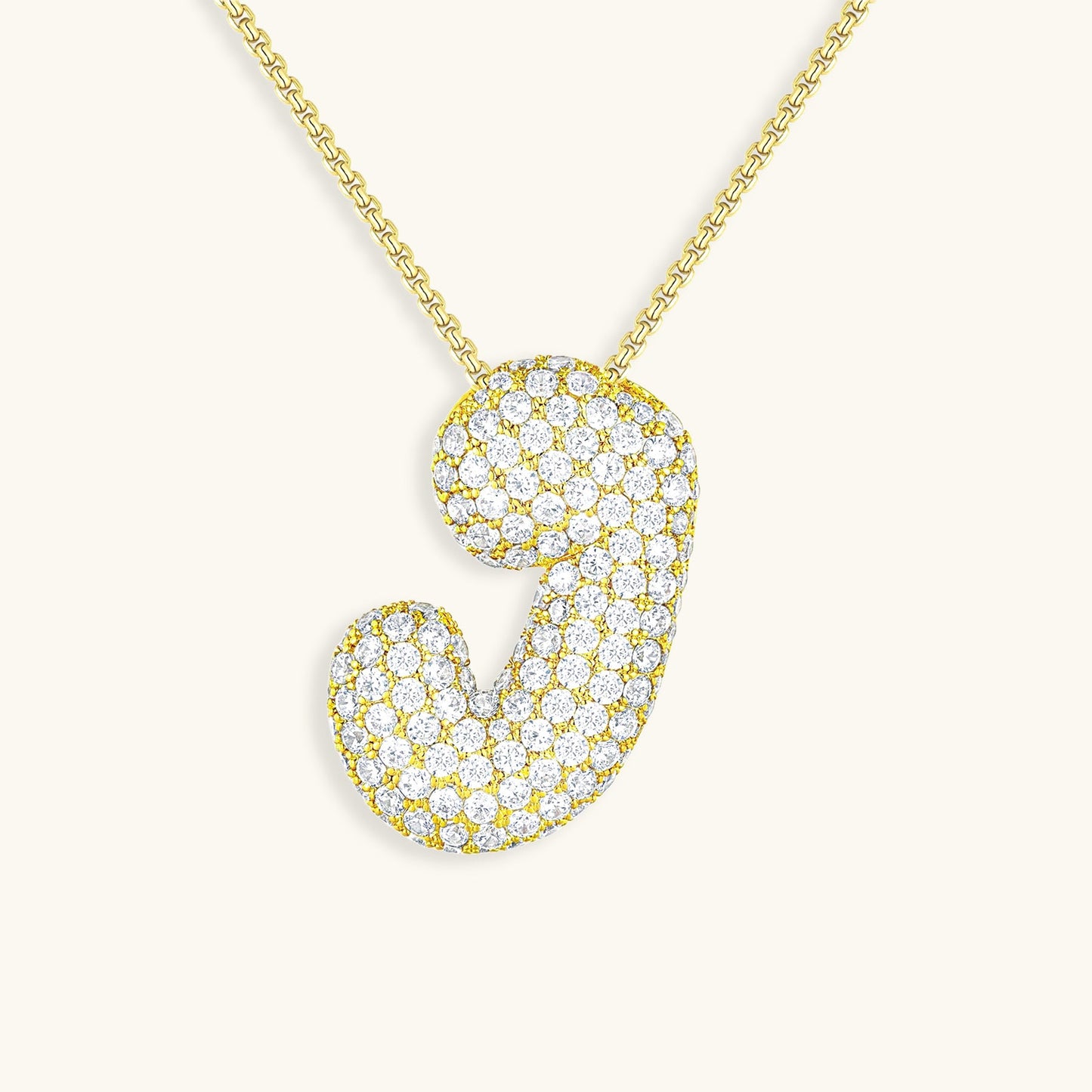 Bubble Initial Diamand Halskette