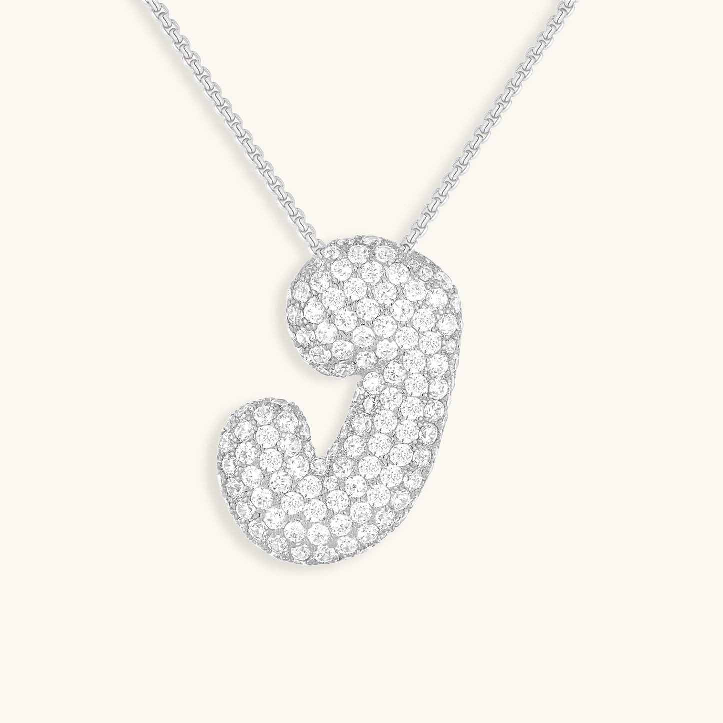 Bubble Initial Diamand Halskette
