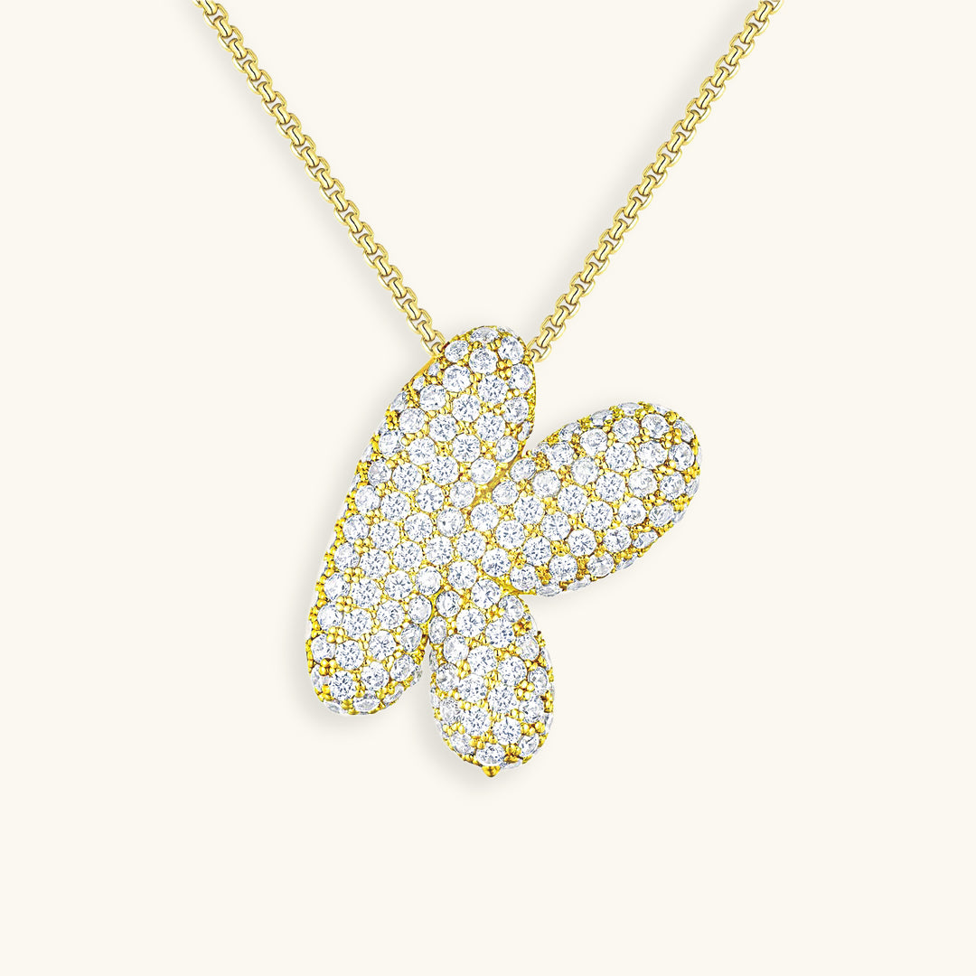Bubble Initial Diamand Halskette