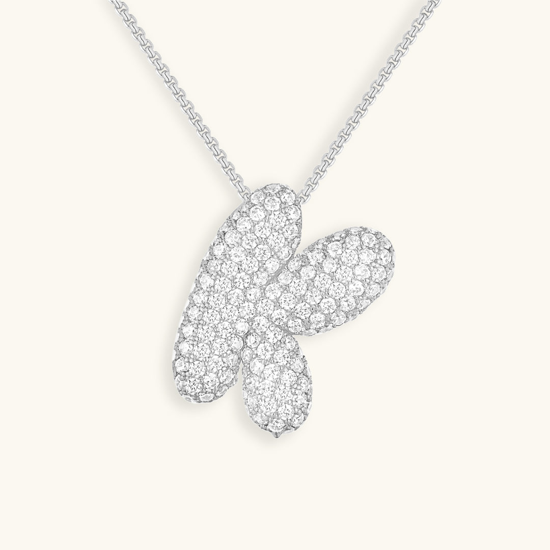 Bubble Initial Diamand Halskette