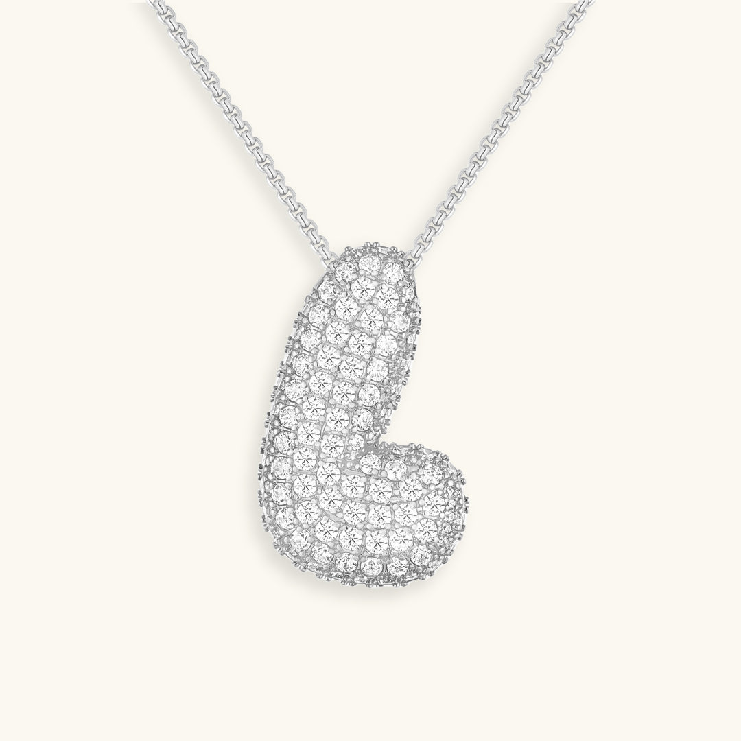 Bubble Initial Diamand Halskette