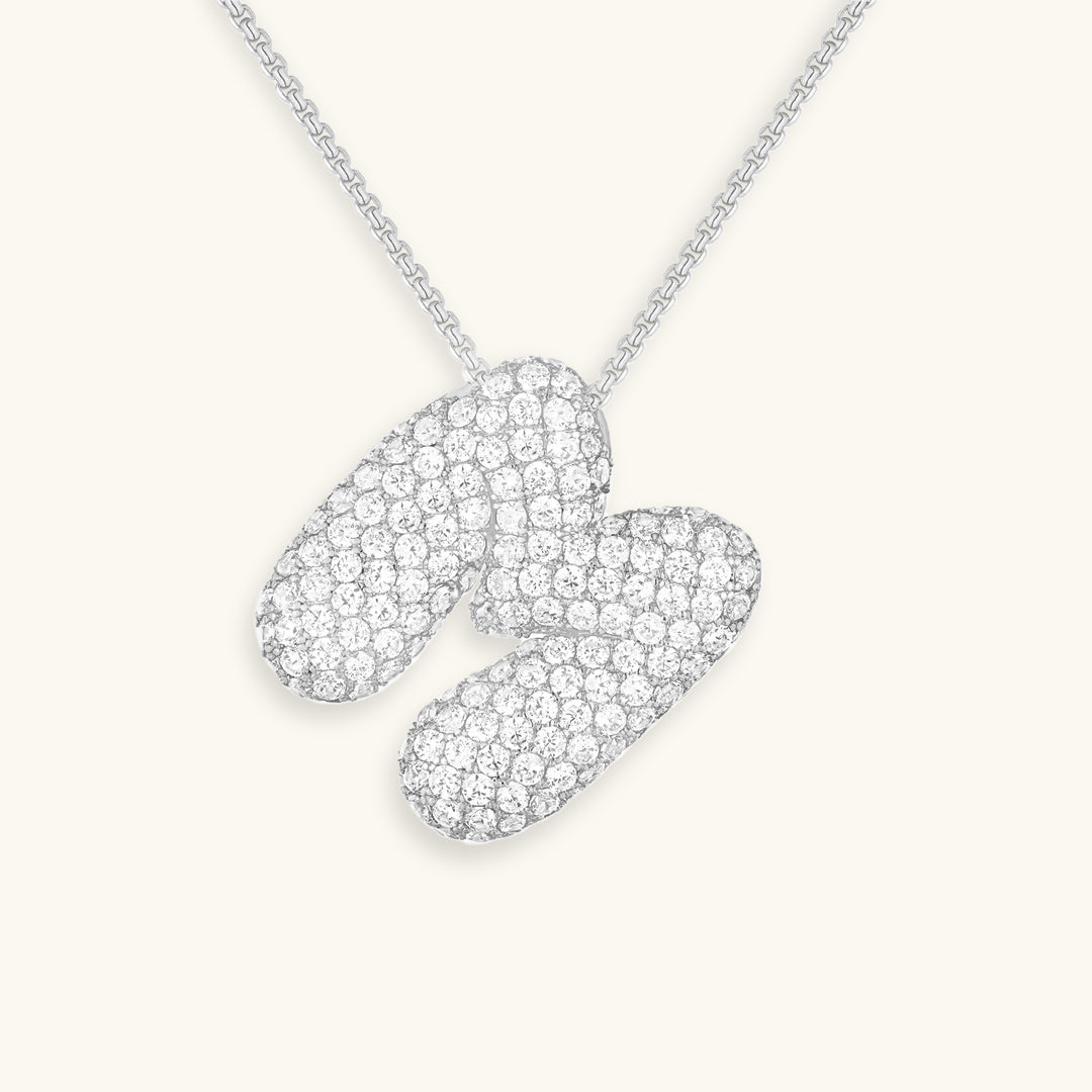 Bubble Initial Diamand Halskette