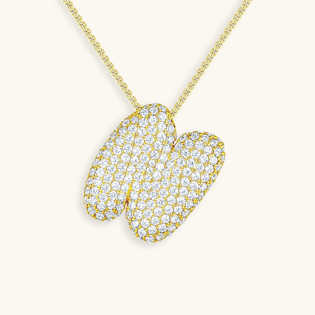 Bubble Initial Diamand Halskette