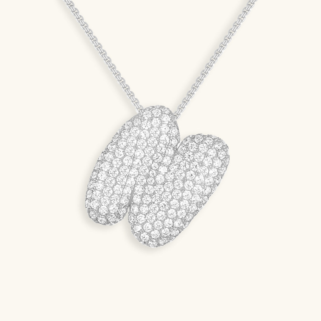 Bubble Initial Diamand Halskette