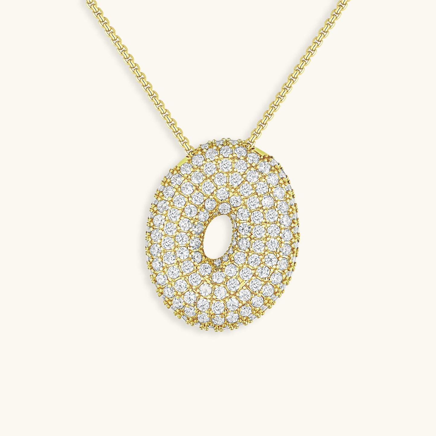 Bubble Initial Diamand Halskette