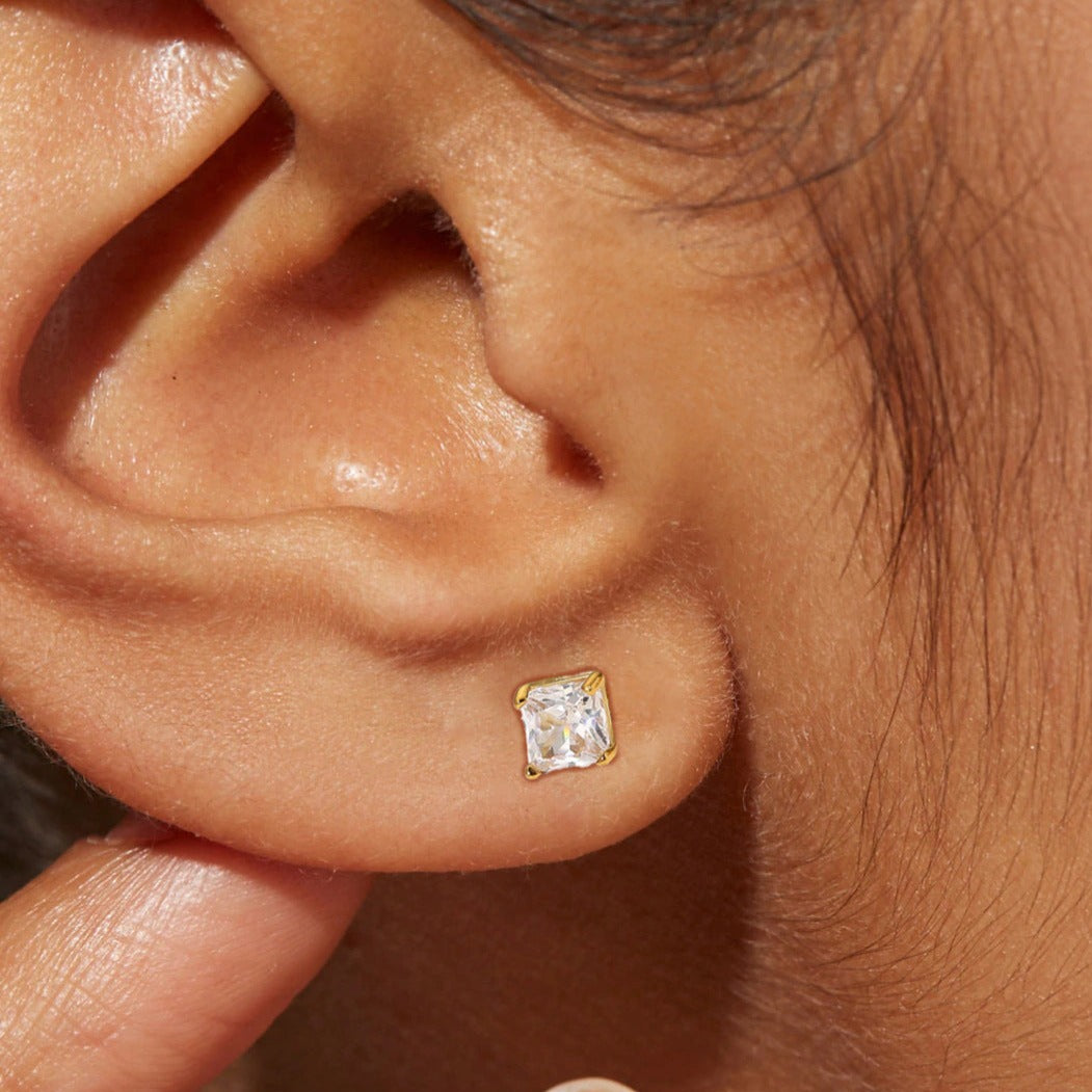 Solitaire Gold Ohrringe