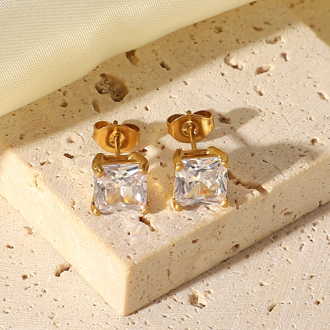 Solitaire Gold Ohrringe