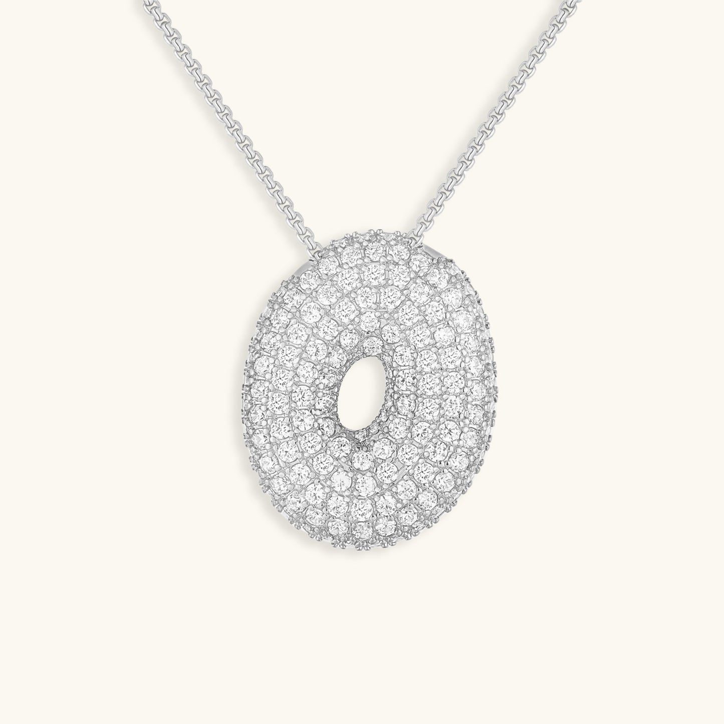 Bubble Initial Diamand Halskette