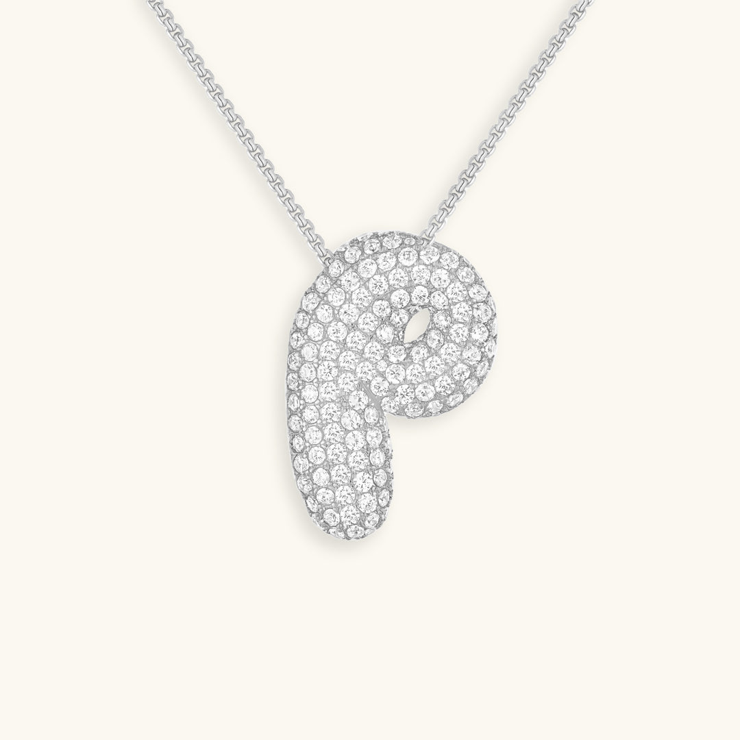 Bubble Initial Diamand Halskette