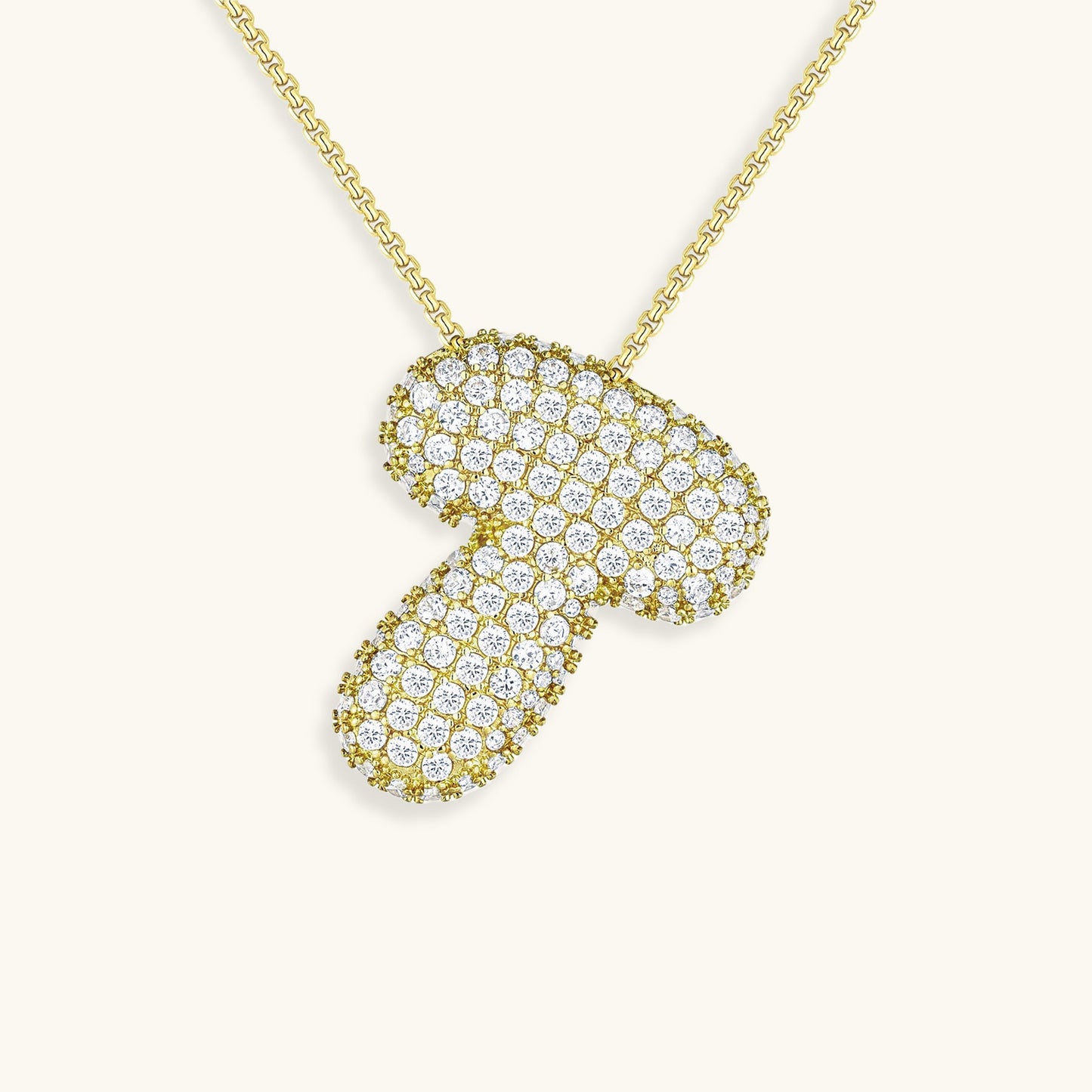 Bubble Initial Diamand Halskette