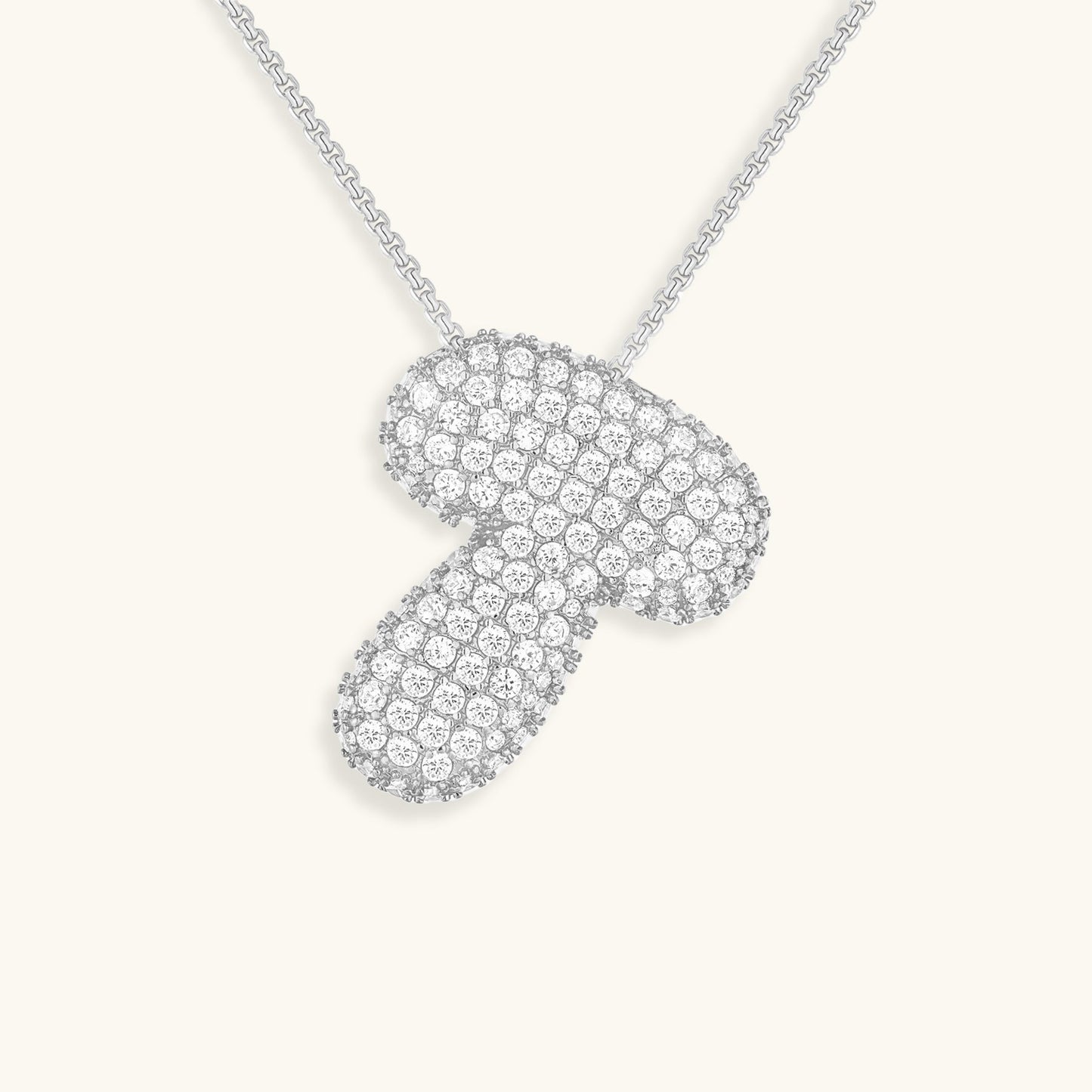 Bubble Initial Diamand Halskette