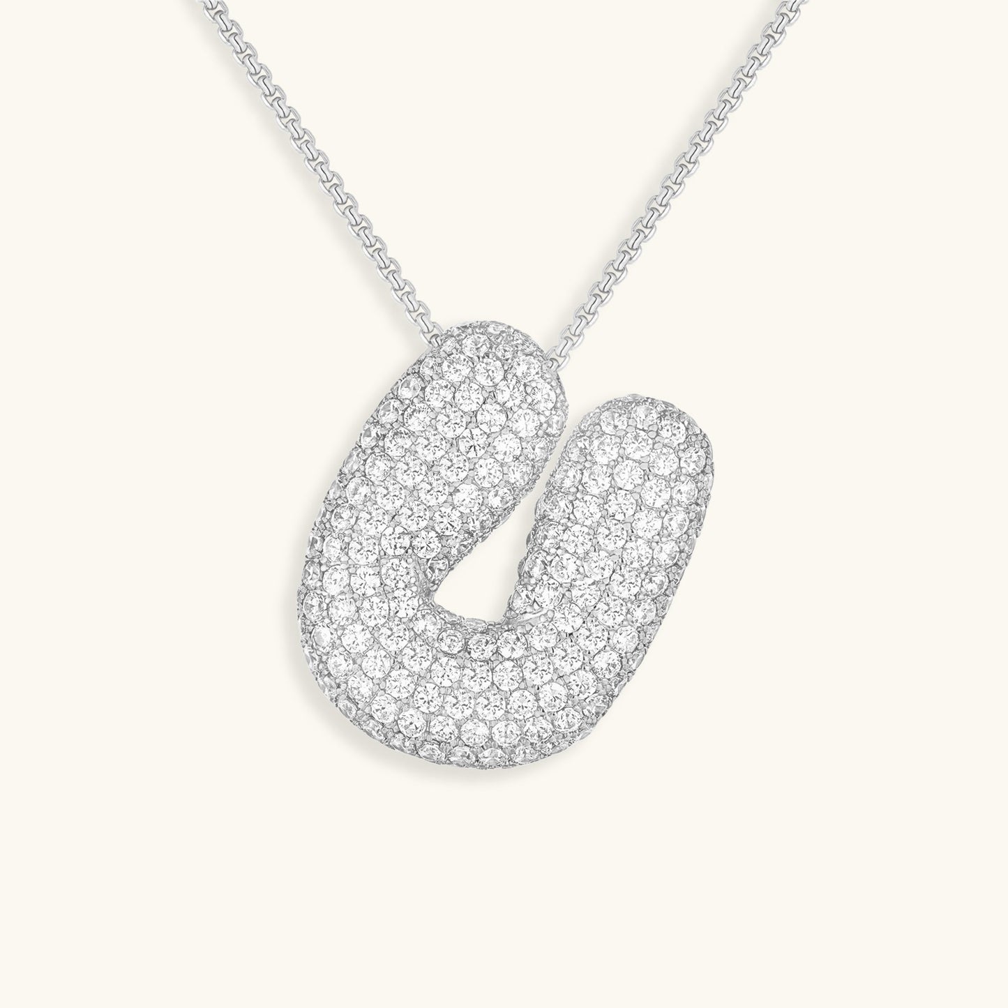 Bubble Initial Diamand Halskette