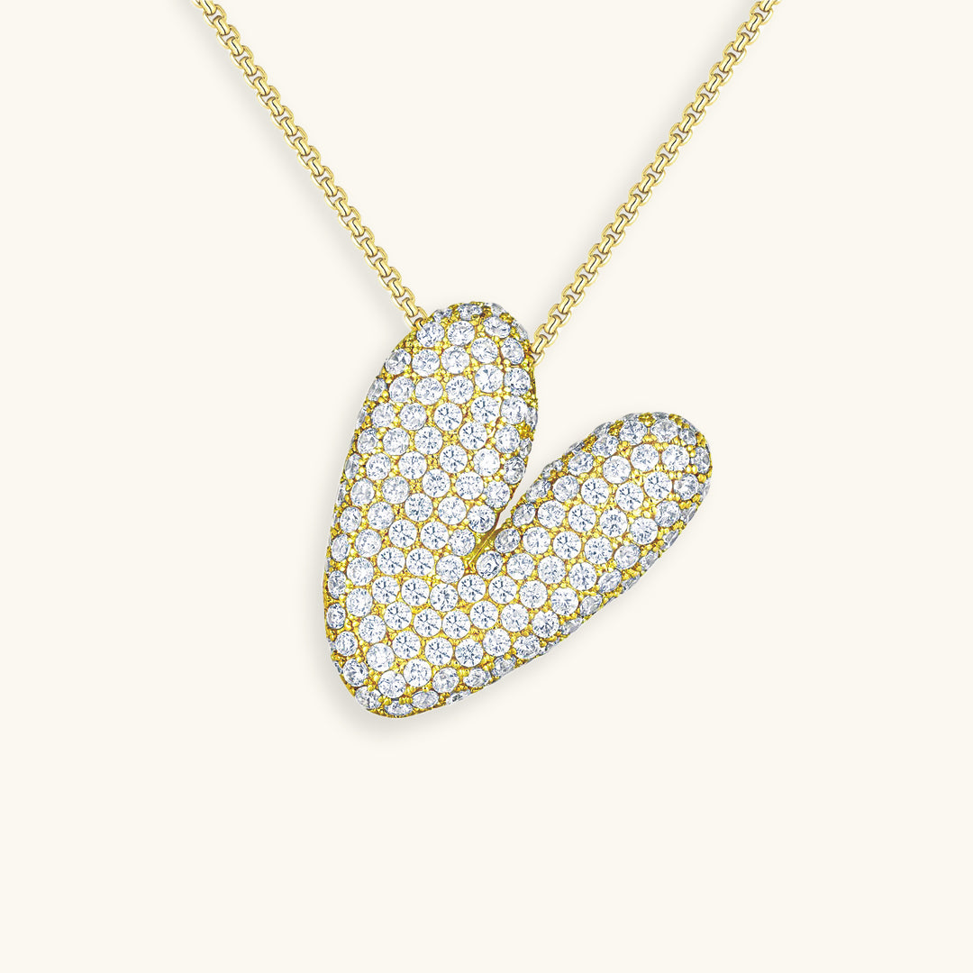 Bubble Initial Diamand Halskette
