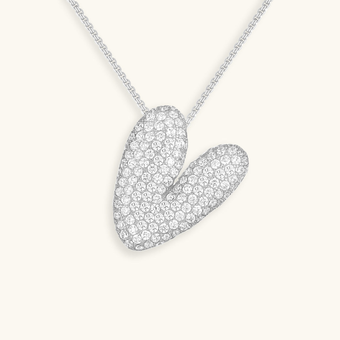 Bubble Initial Diamand Halskette