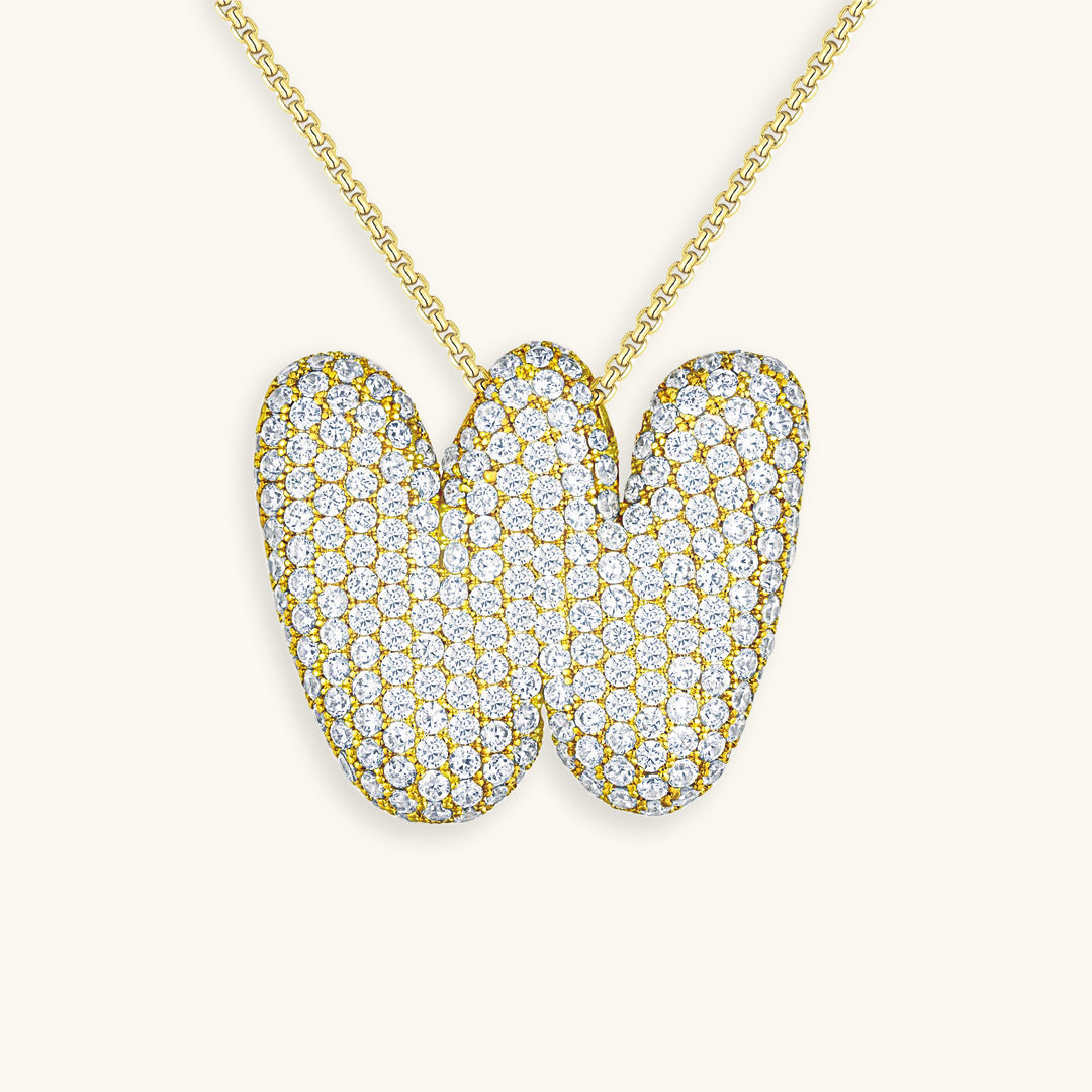 Bubble Initial Diamand Halskette