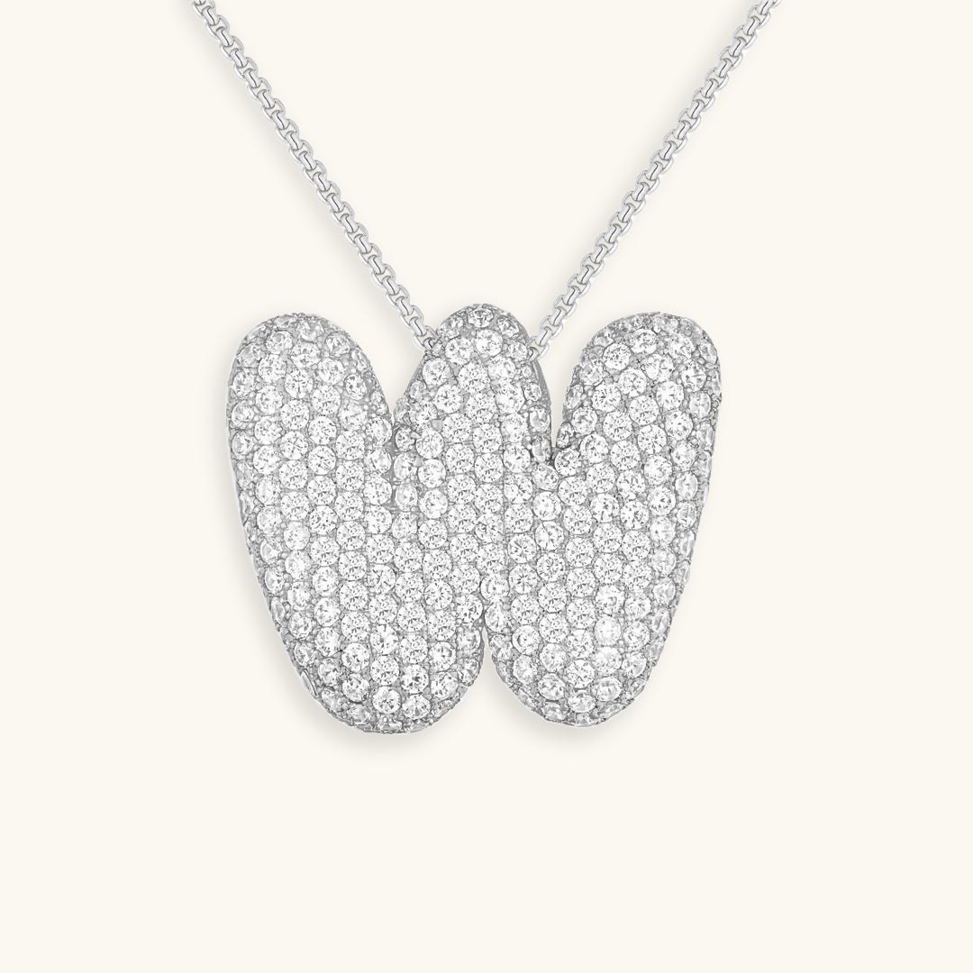 Bubble Initial Diamand Halskette