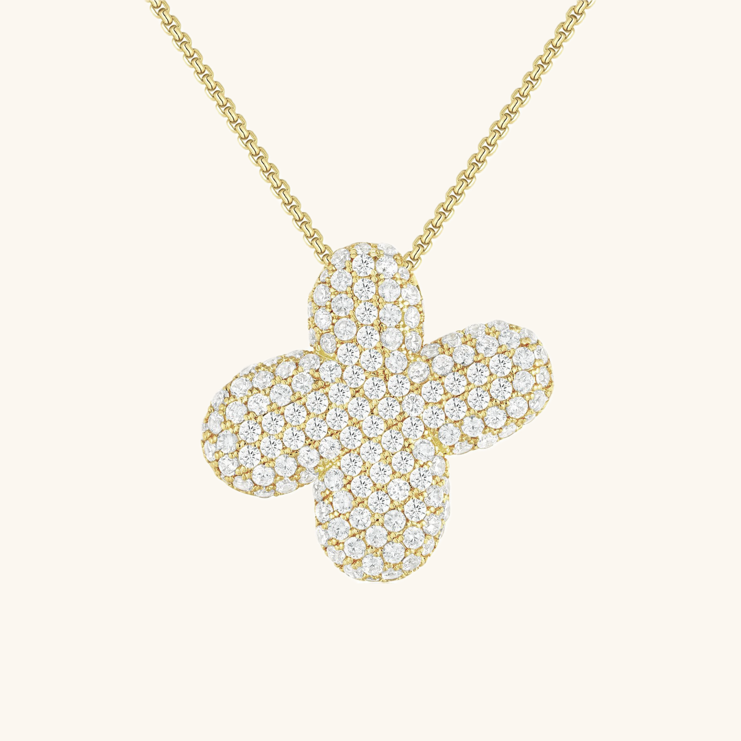 Bubble Initial Diamand Halskette