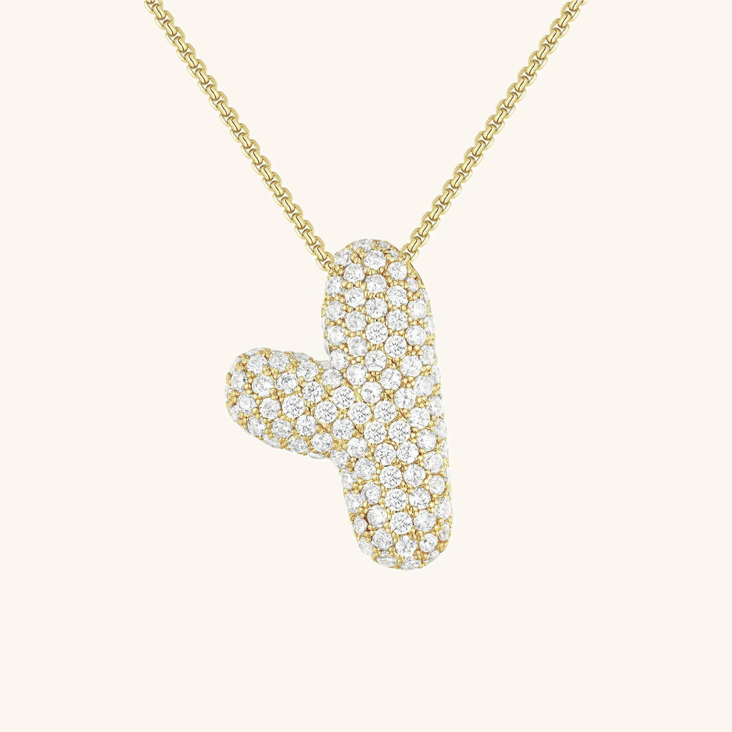 Bubble Initial Diamand Halskette