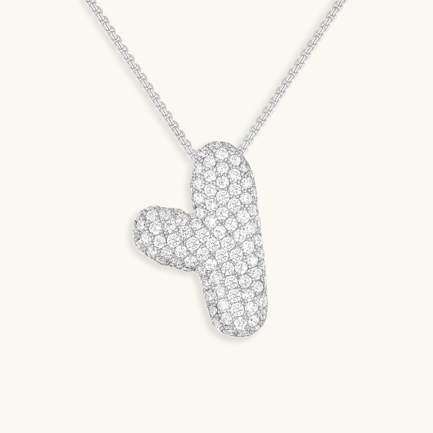 Bubble Initial Diamand Halskette