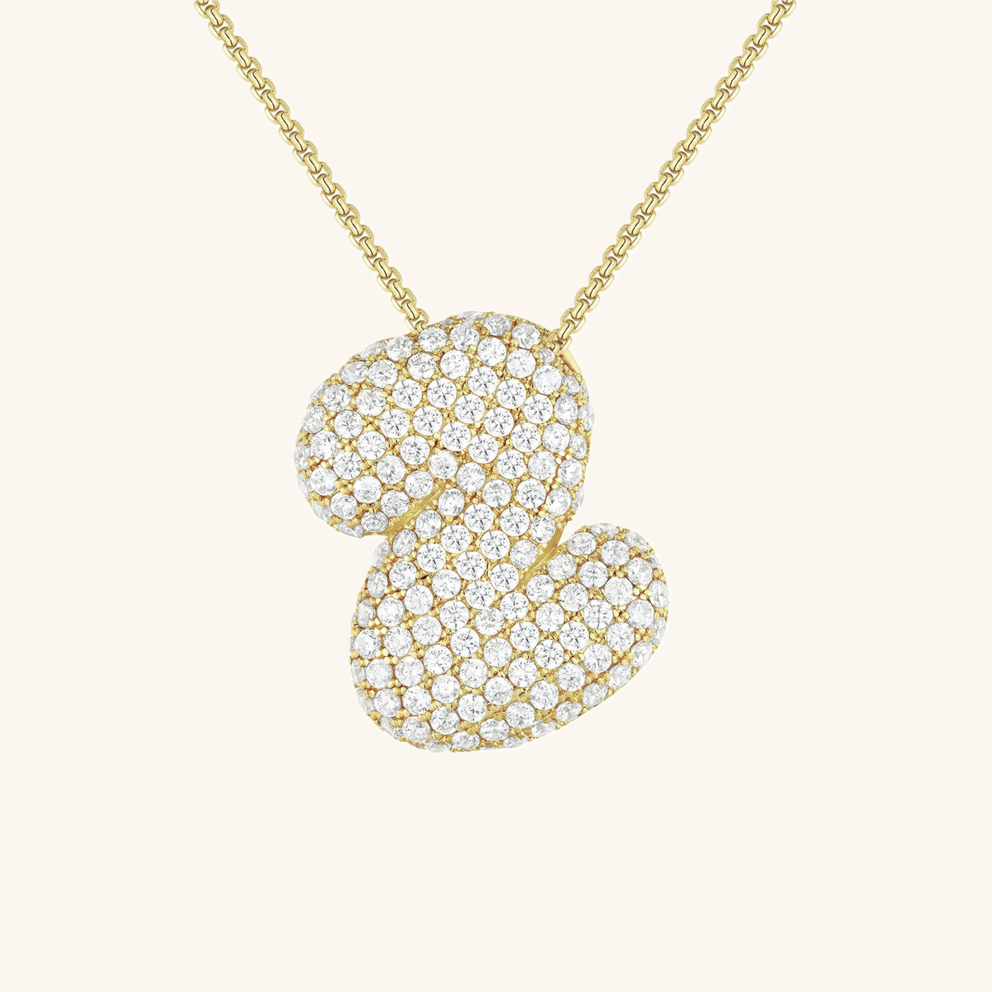 Bubble Initial Diamand Halskette