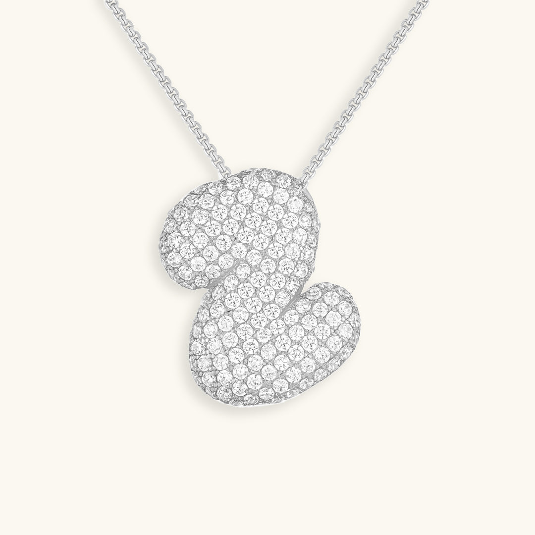 Bubble Initial Diamand Halskette