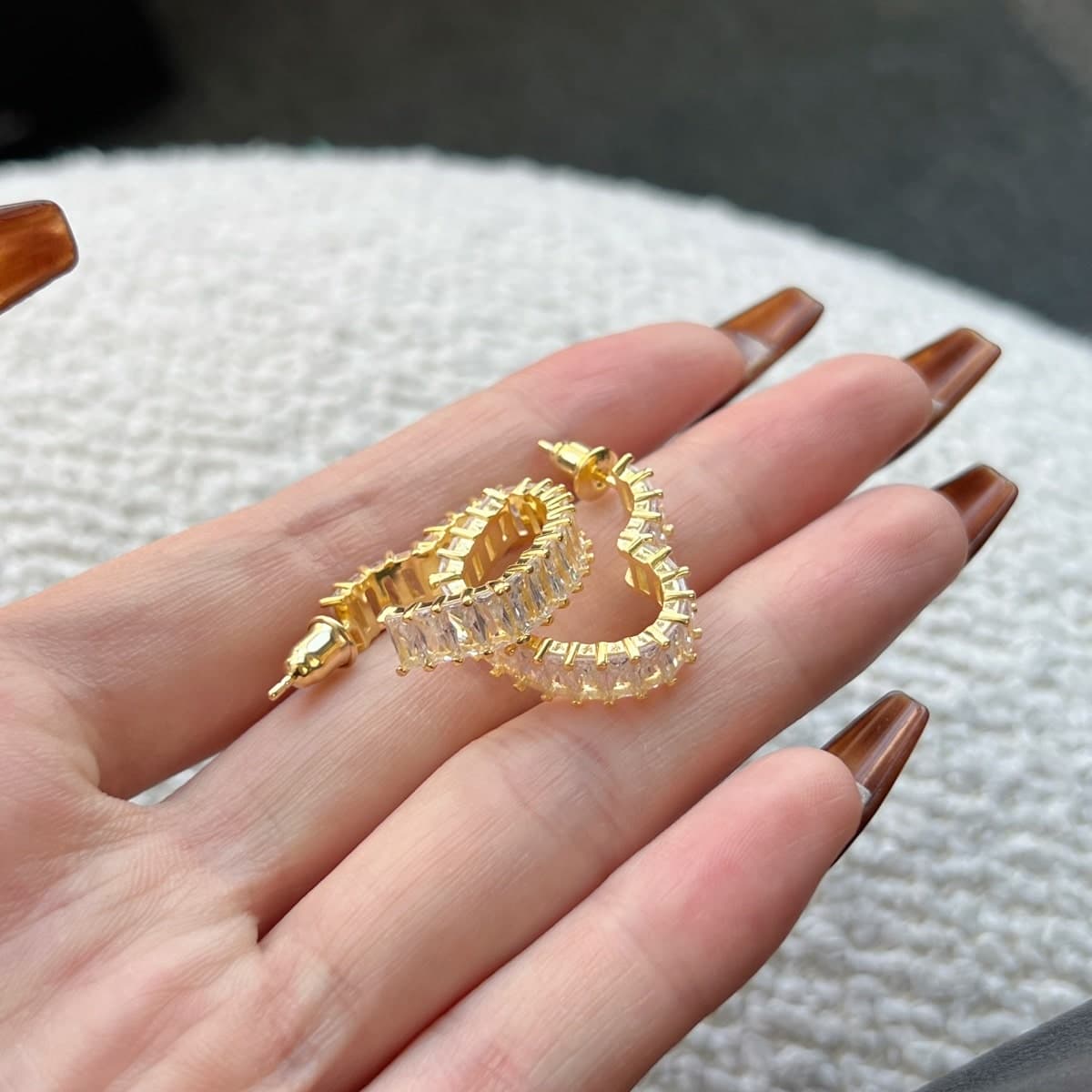 Boucles d'oreilles créoles coeur