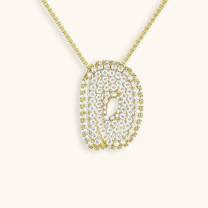 Bubble Initial Diamand Halskette