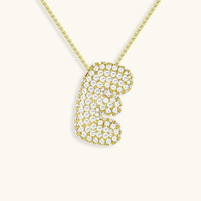Bubble Initial Diamand Halskette