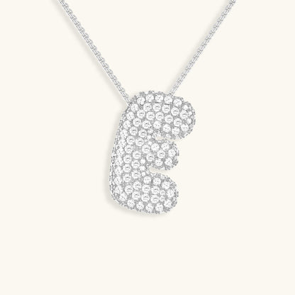 Bubble Initial Diamand Halskette