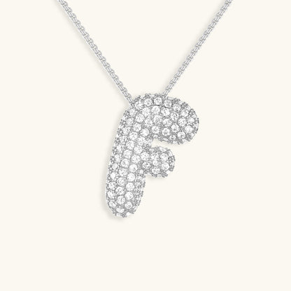 Bubble Initial Diamand Halskette