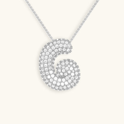 Bubble Initial Diamand Halskette
