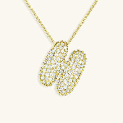 Bubble Initial Diamand Halskette