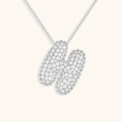 Bubble Initial Diamand Halskette