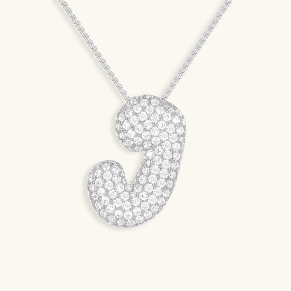 Bubble Initial Diamand Halskette