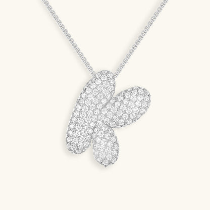 Bubble Initial Diamand Halskette