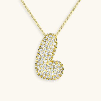 Bubble Initial Diamand Halskette