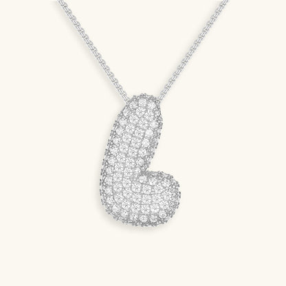 Bubble Initial Diamand Halskette