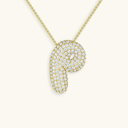 Bubble Initial Diamand Halskette
