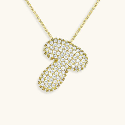 Bubble Initial Diamand Halskette